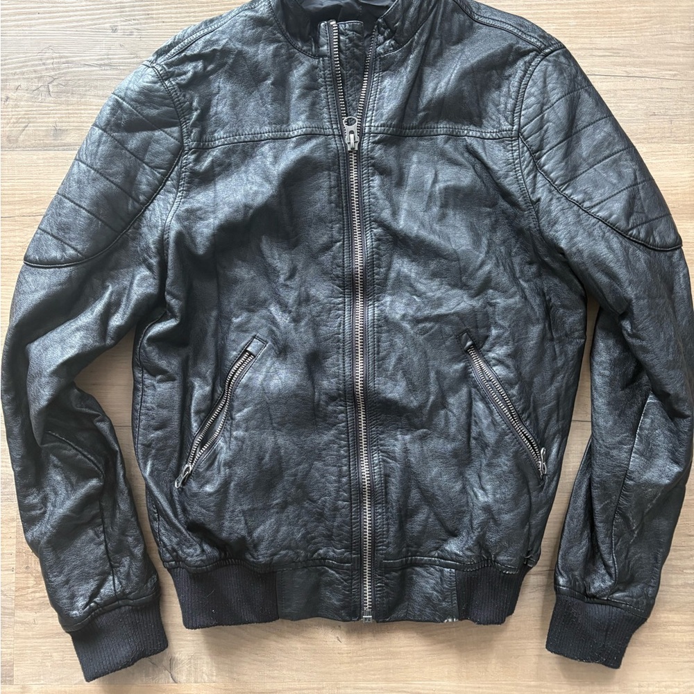 Men's Black faux Leather Jacket